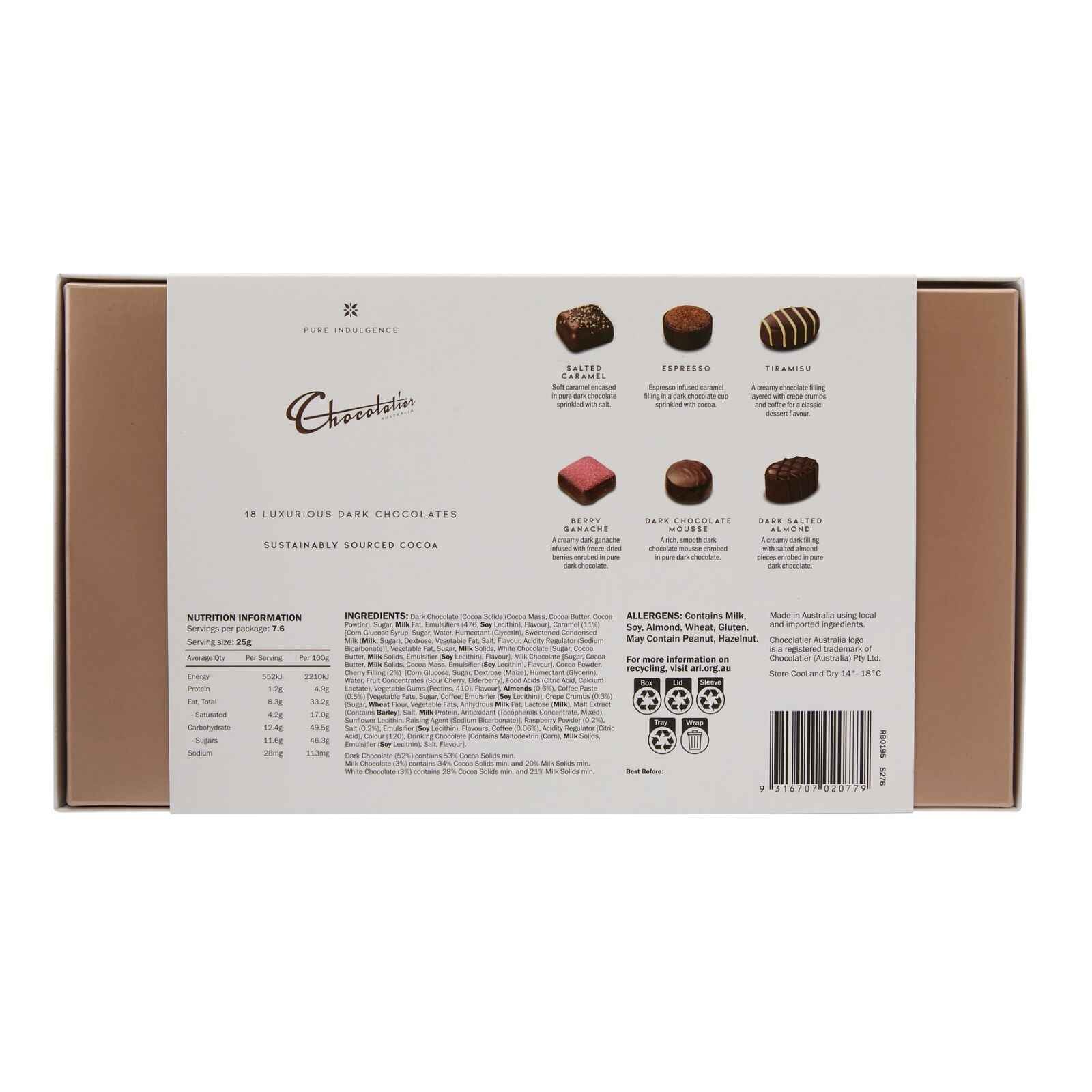 Chocolatier Pure Indulgence Dark Assortment 190g