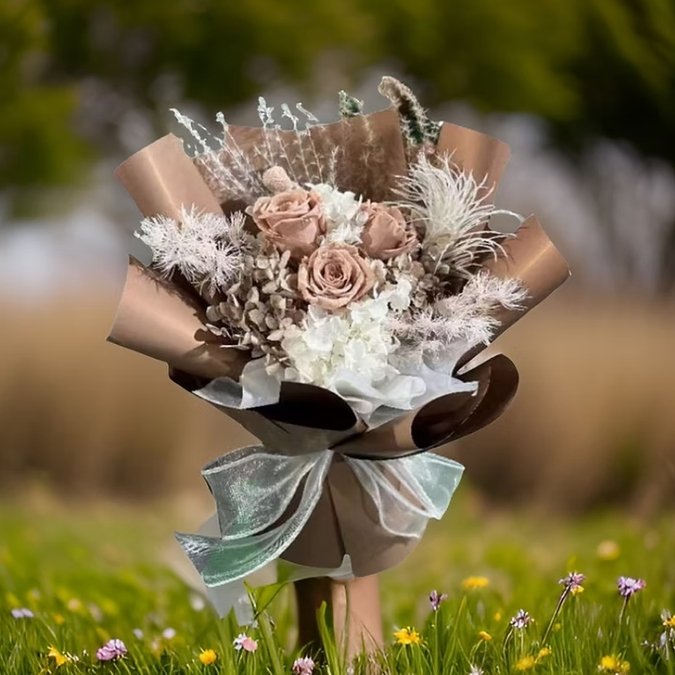 Little Cappuccino Love Dried Flowers Bouquet