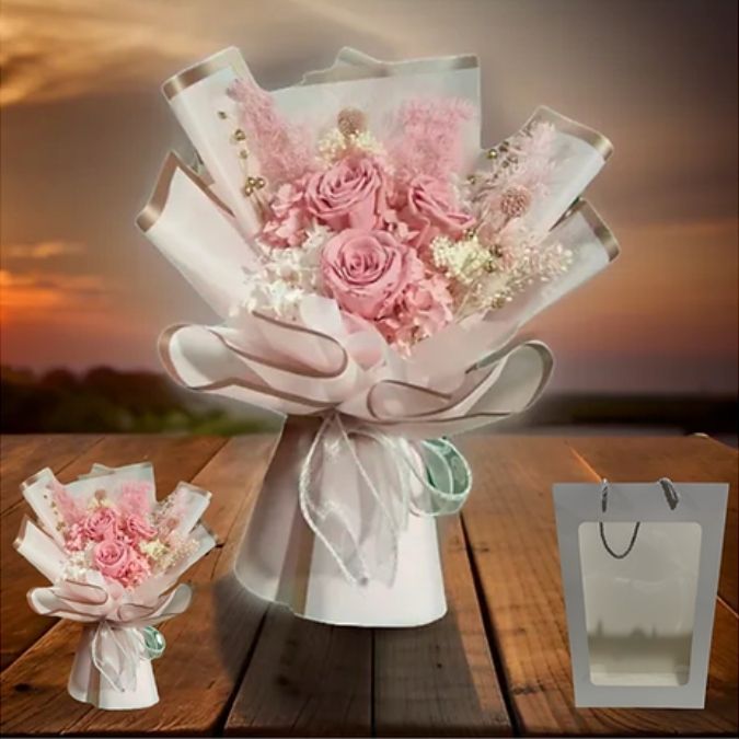 Little Soft Pink Dried Flowers Bouquet